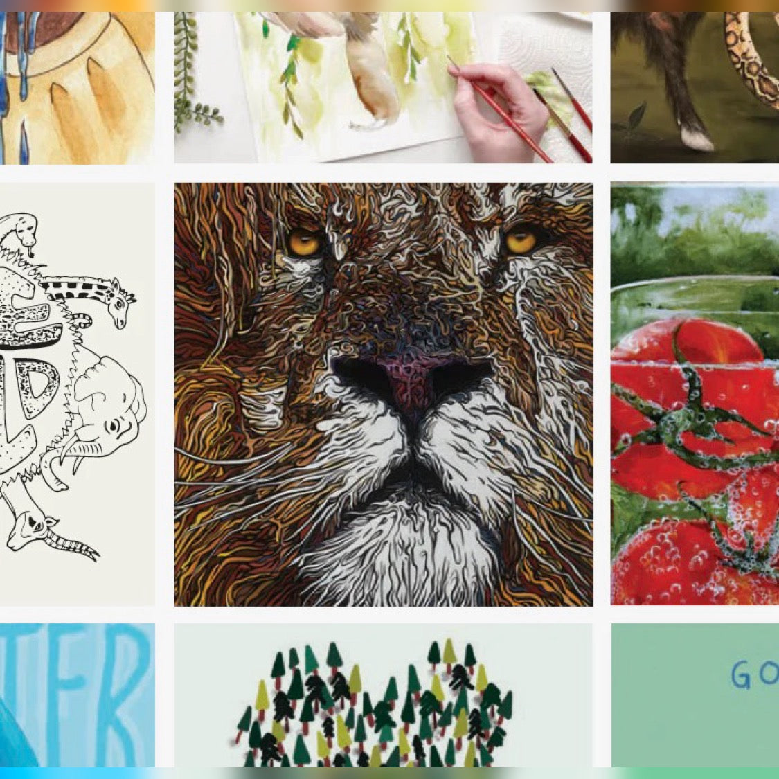 Jeff Dillon's painting Dancing With the Lion featured in WWF World Wildlife Magazine Winter 2020 ArtForEarth campaign