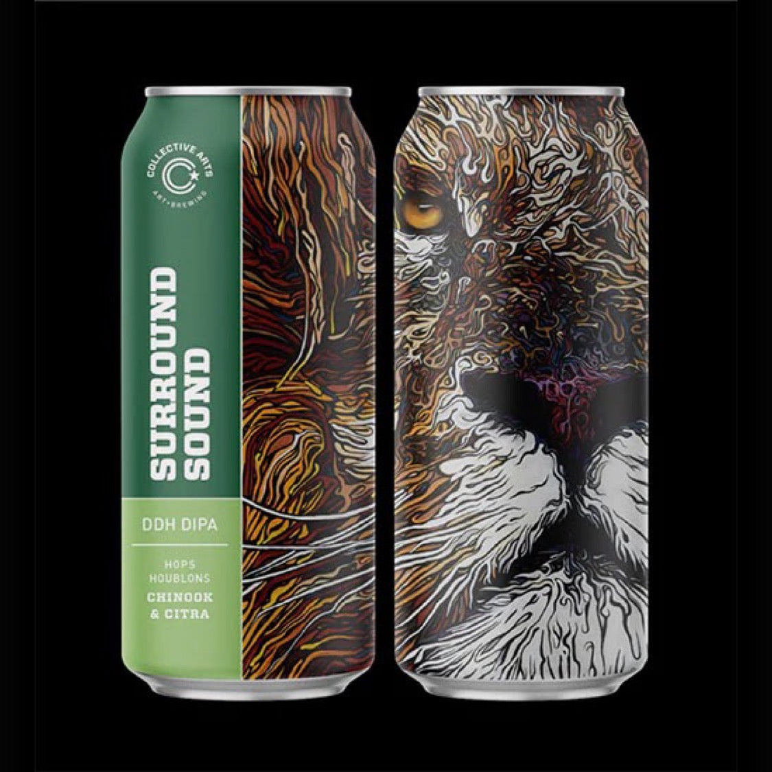 Jeff Dillon's painting featured on Collective Arts Brewing Series 13 Surround Sound beer labels, distributed internationally