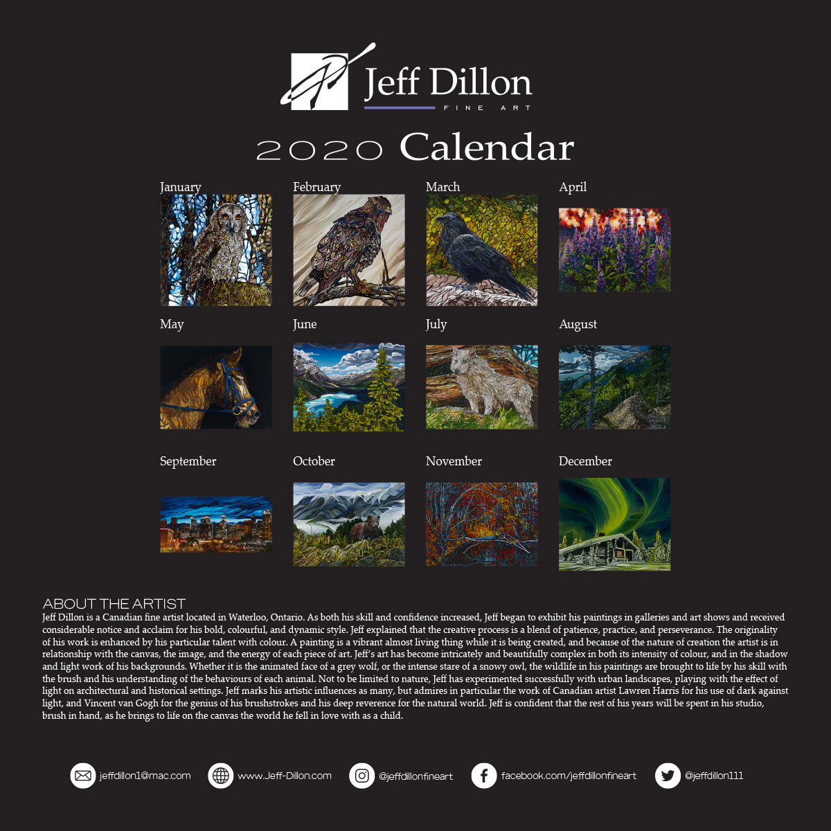 2020 calendar back