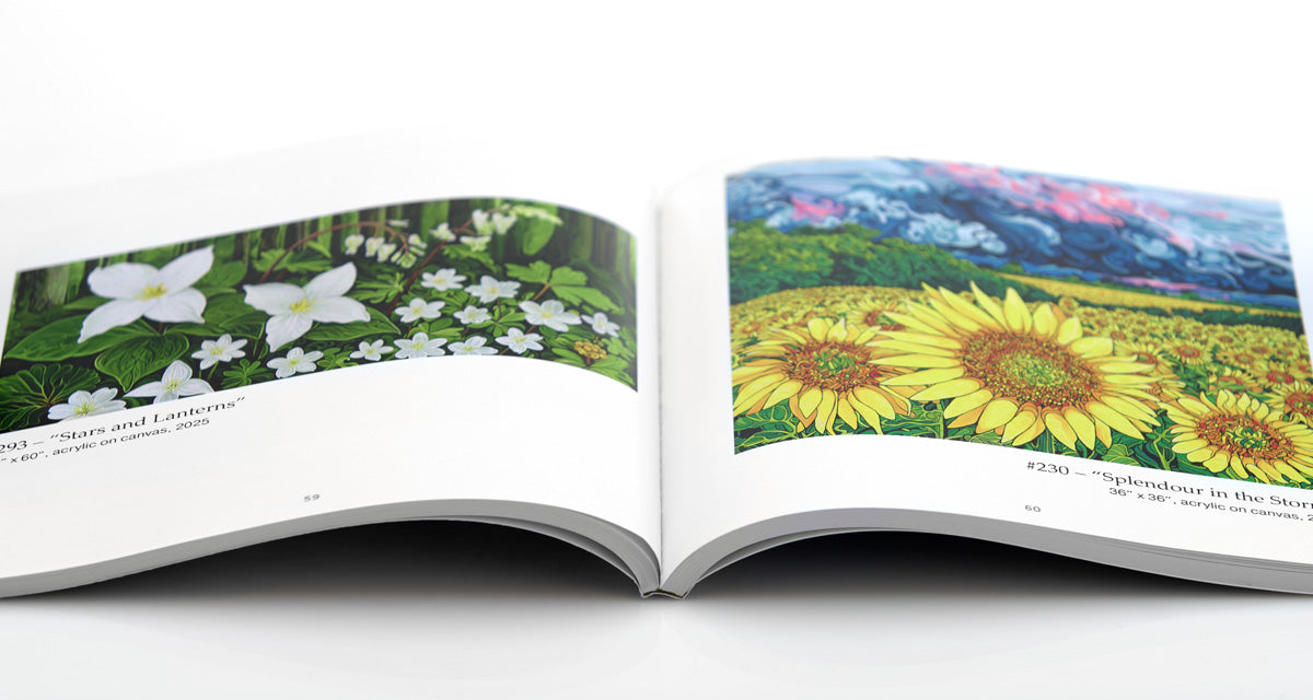 A book by Jeff Dillon features a winter night landscape painting on its cover.
