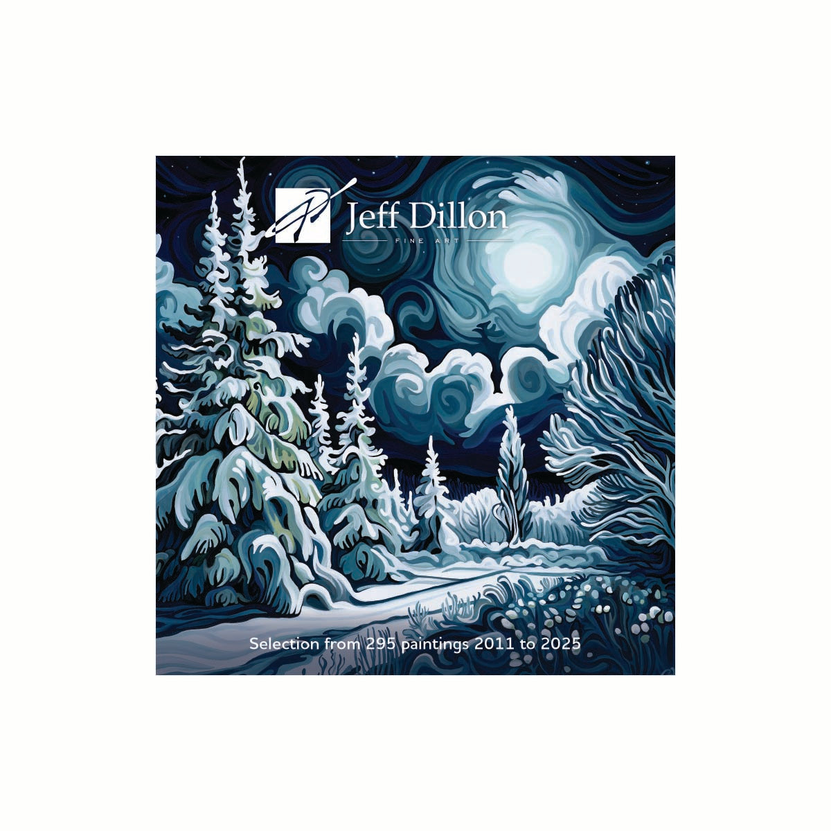 The Mini Best Art Book by Jeff Dillon features a signed winter landscape cover and displays several mini paintings inside.