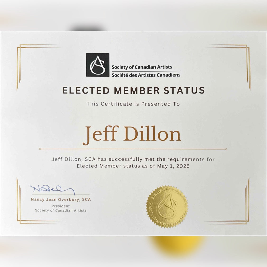 Society of Canadian Artists Elected Member (SCA)
