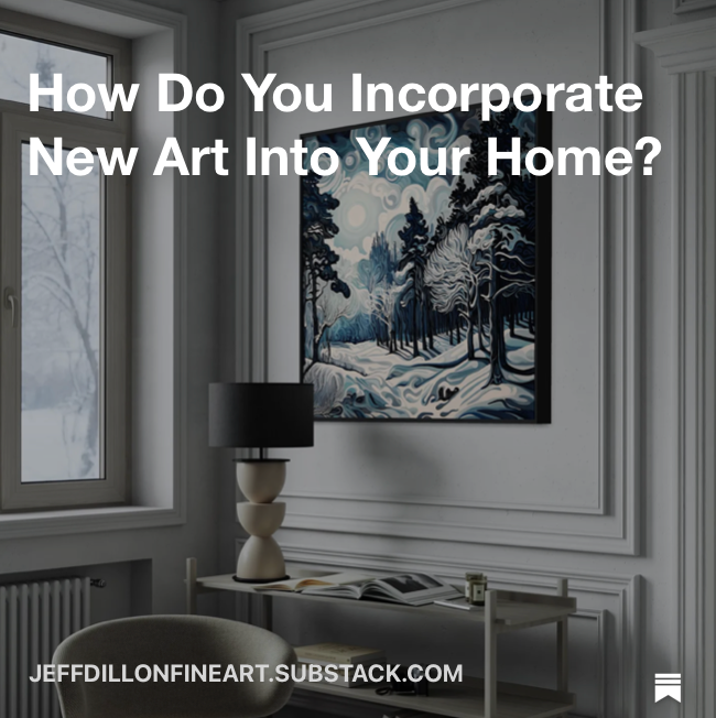 Jeff Dillon fine art print leaning against a wall while being considered for placement in a home interior