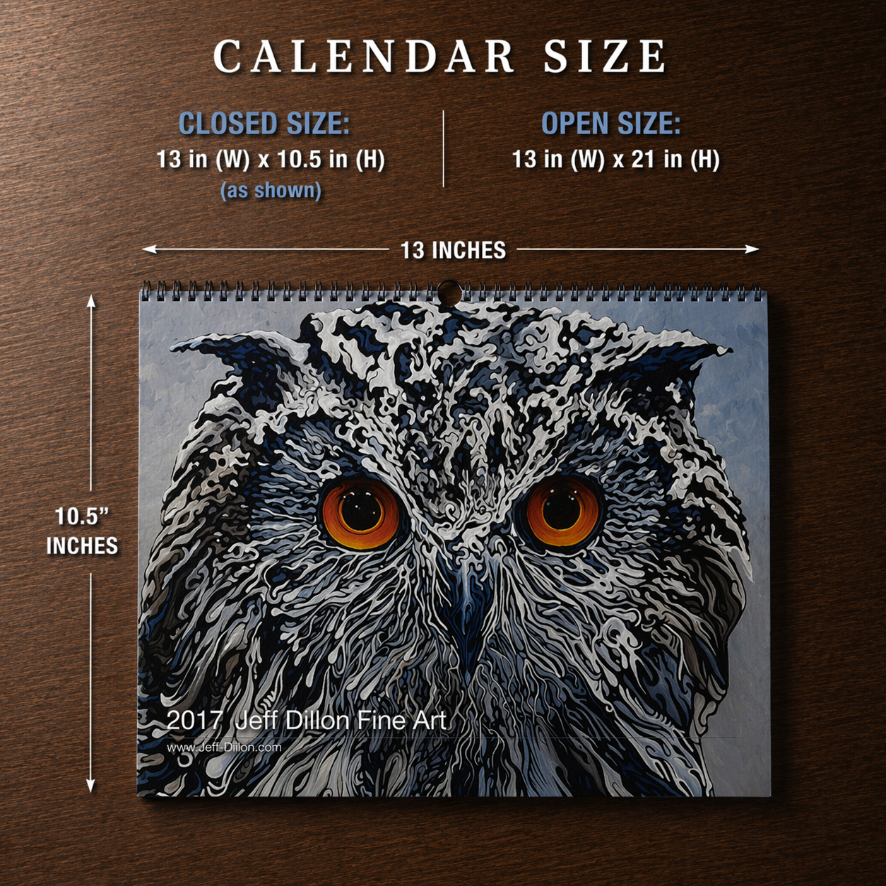 A detailed owl illustration painted on wood by Jeff Dillon Fine Art.