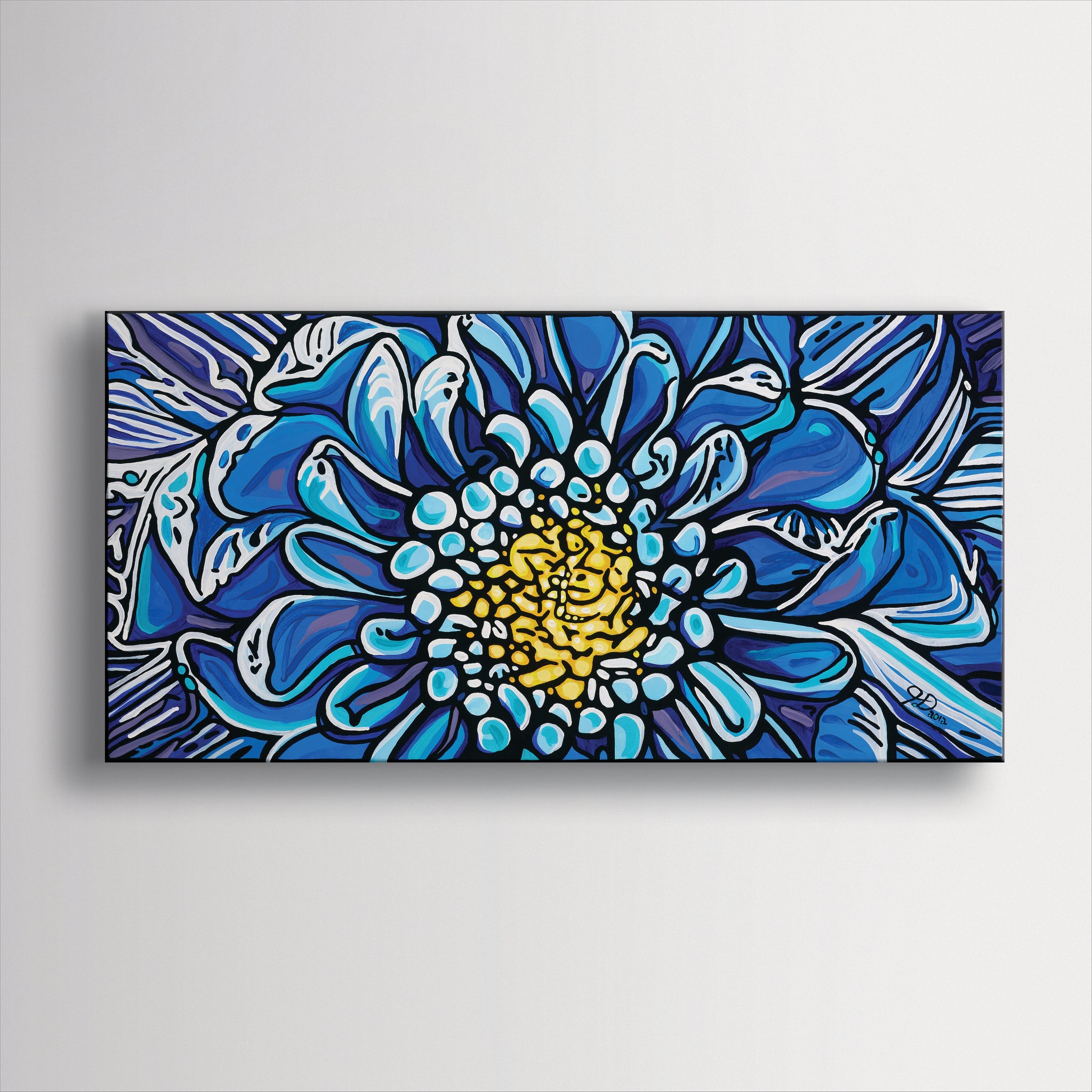 Flower Power | Blue Dahlia Floral Print by Jeff Dillon